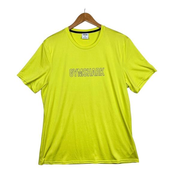 Gymshark Critical 2.0 Neon Yellow Camo Print Slim Fit Workout Shirt Size 2XL - Picture 1 of 4